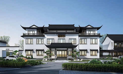 Suzhou Ancient Garden Architecture Hotel 3d model