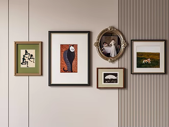 Vintage Hanging Paintings 3d model