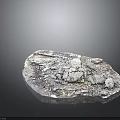 Natural Rock Surface With Crushed Stones Small Green Plants And Rough Texture