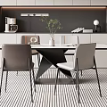 Modern Dining Table and Chair Combination 3d model