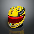 Ferrari Themed Weapon Helmet with Charles Leclerc Logo and Red Visor