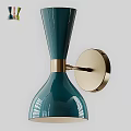 Elegant Teal Glass Wall Lamp With Gold Metal Mount Modern Design