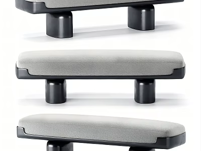 Modern Style Sofa Bench With Upholstered Seat And Black Legs 3d model