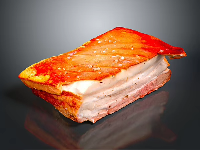 Crispy Roasted Pork Belly With Sesame Seeds And Juicy Fat Layers 3d model