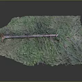 Wood And Stone Natural Craft With Green Leaf Shape And Small Twigs Design