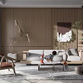 Modern sofa coffee table combination 3d model