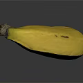 Single Fresh Ripe Yellow Banana On Smooth Dark Background With Reflection