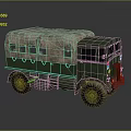 Green Military Tank Featuring Canvas Covered Cargo Area Observation Windows And Heavy Tracks
