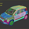 Fiat Blue Compact SUV With Roof Rails Black Windows And Sporty Wheels