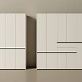 Modern White Wardrobe Design With Sleek Surface And Black Accent Lines