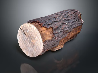 Natural Wooden Log Decorative Home Piece With Rustic Texture And Smooth Cut Surface 3d model