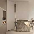 Modern Entryway Hallway With Stone Counter Stools And Ambient Lighting Design