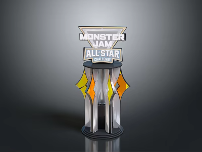 Scenic Monster Jam Allstar Challenge Event Site With Logo And Flags 3d model