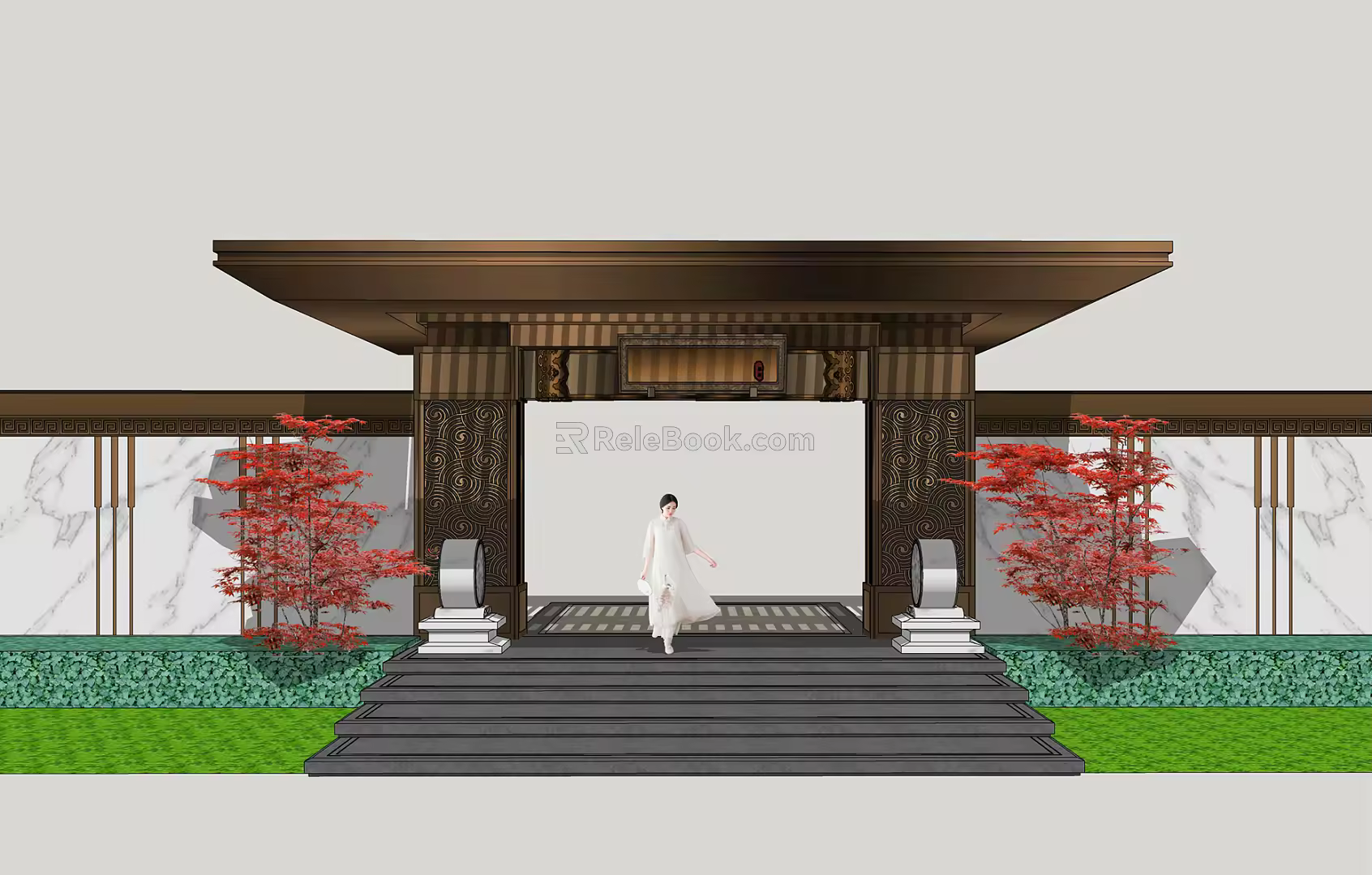 new chinese style gate 3d model