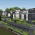 Residential Community Layout With Buildings Roads And Green Spaces