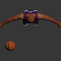 Purple Suns Number 34 Basketball Player Toy Model With Basketball And Open Arms