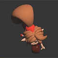 Cute 3D Elf Like Character with Large Tail Running in Red White Outfit