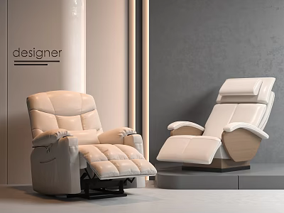 Modern Designer Leather Massage Chairs with Reclining Comfort and Elegant Design 3d model