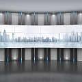 Modern slide rail combination screen slide rail screen combination wall 3d model