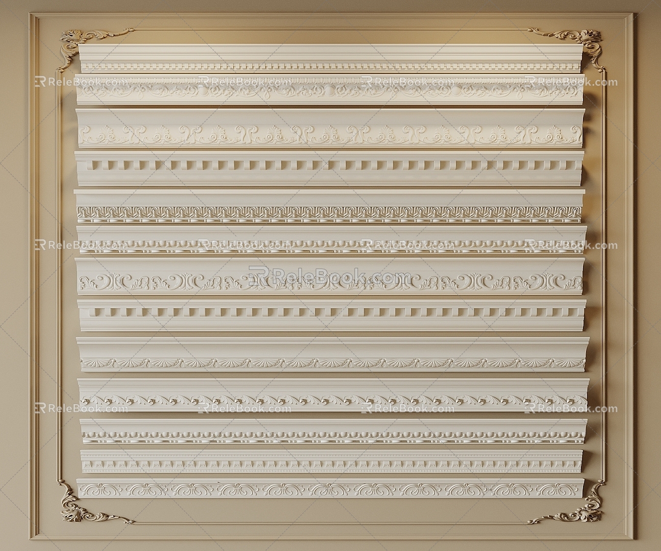 French plaster line 3d model