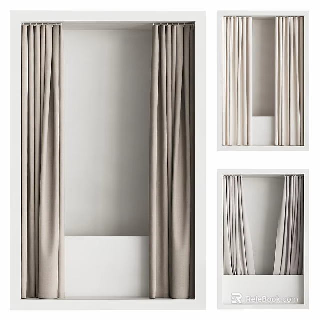 Modern Washable Curtains As Daily Washing Necessities With Various Colors For Home Decoration 3d model 