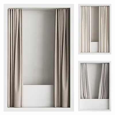 Modern Washable Curtains As Daily Washing Necessities With Various Colors For Home Decoration 3d model