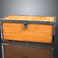 Sturdy Wooden Storage Box With Metal Trim And Secure Lock For Home Organization