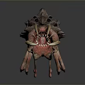 Fierce Fantasy Creature Character With Multi Legs Large Mandibles and Red Textured Skin