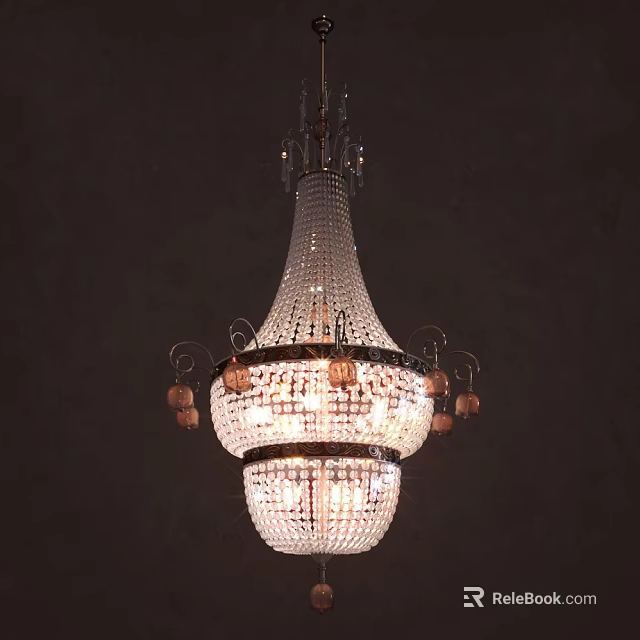 Elegant Multi tiered Crystal Chandelier With Sparkling Pendants And Classic Design 3d model 