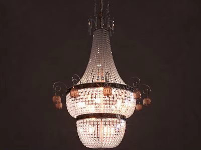 Elegant Multi tiered Crystal Chandelier With Sparkling Pendants And Classic Design 3d model