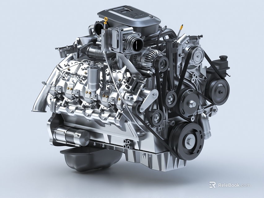 Modern Automotive Engine With Detailed Mechanical Components Precision Metal Structure And Industrial Design 3d model 