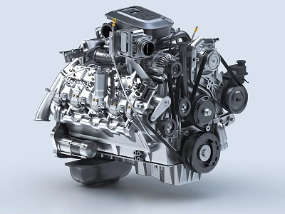 Modern Automotive Engine With Detailed Mechanical Components Precision Metal Structure And Industrial Design 3d model