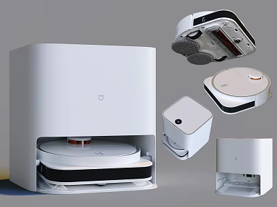 Smart Robot Vacuum Cleaning System With Docking Station Automatic Emptying And Accessories 3d model