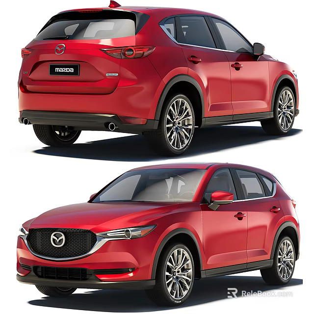 Red Mazda SUV Showcasing Front And Rear Views 3d model