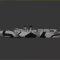 Detailed Scale Warship Model With Camouflage Paint And Deck Features 3d model