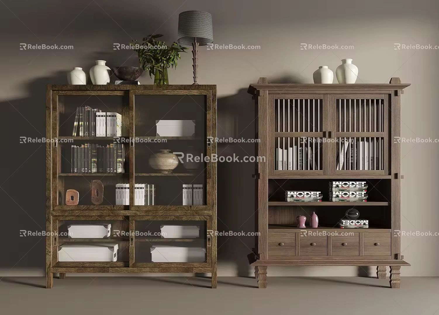 Middle style high cabinet 3d model