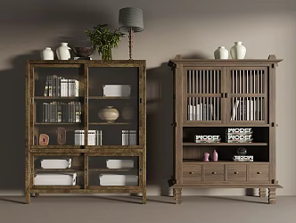 Middle style high cabinet 3d model