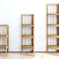 Wooden Storage Shelving Units in Various Heights with Simple Design for Home Organizing