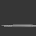 Silver Metal Mechanical Pencil With Red Top Textured Body And Clip