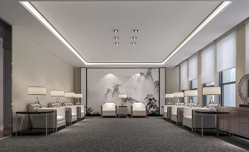 New Chinese Reception Room VIP Reception Room 3d model