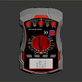 Red Black Digital Multimeter with Rotary Knob and LCD Display Screen for Electronic Testing 3d model