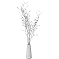 Black Cone Shaped Vases With Slender Branches And Small Buds For Decor