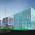 Modern Office Complex Exterior With Glass Facade And Landscaped Surroundings