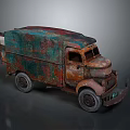 Rusty Vintage Old Truck With Colorful Patina And Weathered Metal Surface