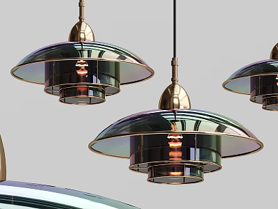 Elegant Modern Luxury Pendant Lights With Glass Shade And Metal Frame Design 3d model