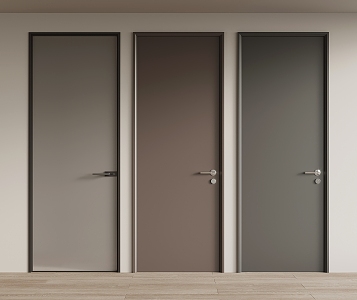 Modern Wooden Door Interior Door Single Door Glass Door 3d model