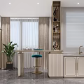 Modern Living and Dining Room Interior With Marble TV Wall Large Windows Sofa And Rug
