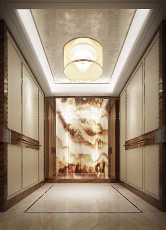 Modern Elevator Car Luxury Hotel Elevator 3d model