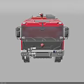 Red Fire Truck Functional Vehicle With Top Ladder And Multiple Wheels Design 3d model