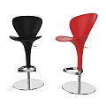 Black and Red Modern Bar Stools with Metal Swivel Base and Stylish Design